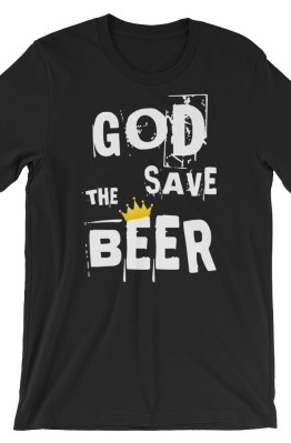 God Save The Beer Short Sleeve Jersey Black T-Shirt