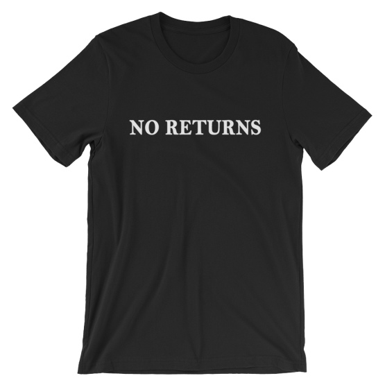 No Returns Short Sleeve Jersey Black T-Shirt
