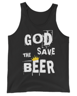 God Save The Beer Unisex Black Tank Top