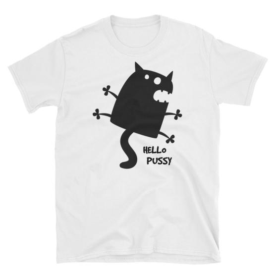 Hello Pussy Unisex Softstyle White T-Shirt