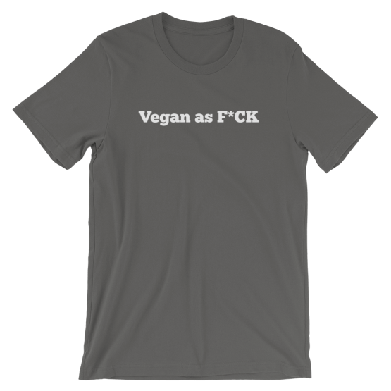 Vegan As F*ck Short-Sleeve Unisex Asphalt T-Shirt