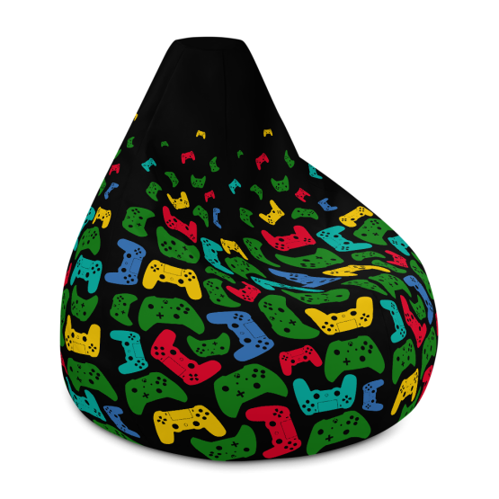Controller Pattern Gamer Bean Bag Chair w/ filling Right Side