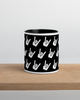 Devil's Horns Black Coffee Mug Front