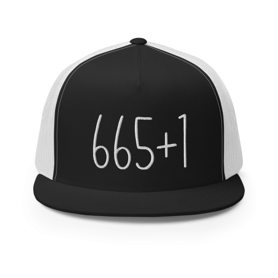 666 The Number Of The Beast Black and White Trucker Cap