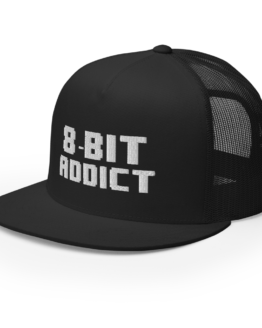 8-Bit Addict Black Snapback Trucker Cap Side