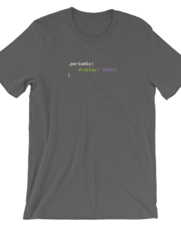 CSS .Periodic table Short-Sleeve Unisex Asphalt T-Shirt