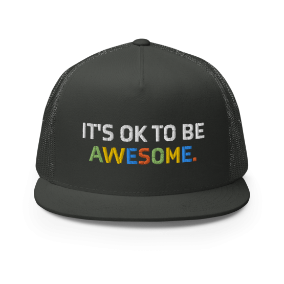 It's OK To Be Awesome Charcoal Snapback Trucker Cap