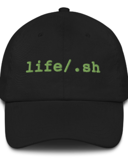 Life Is Code Black Dad Hat Front