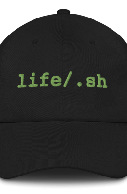 Life Is Code Black Dad Hat Front