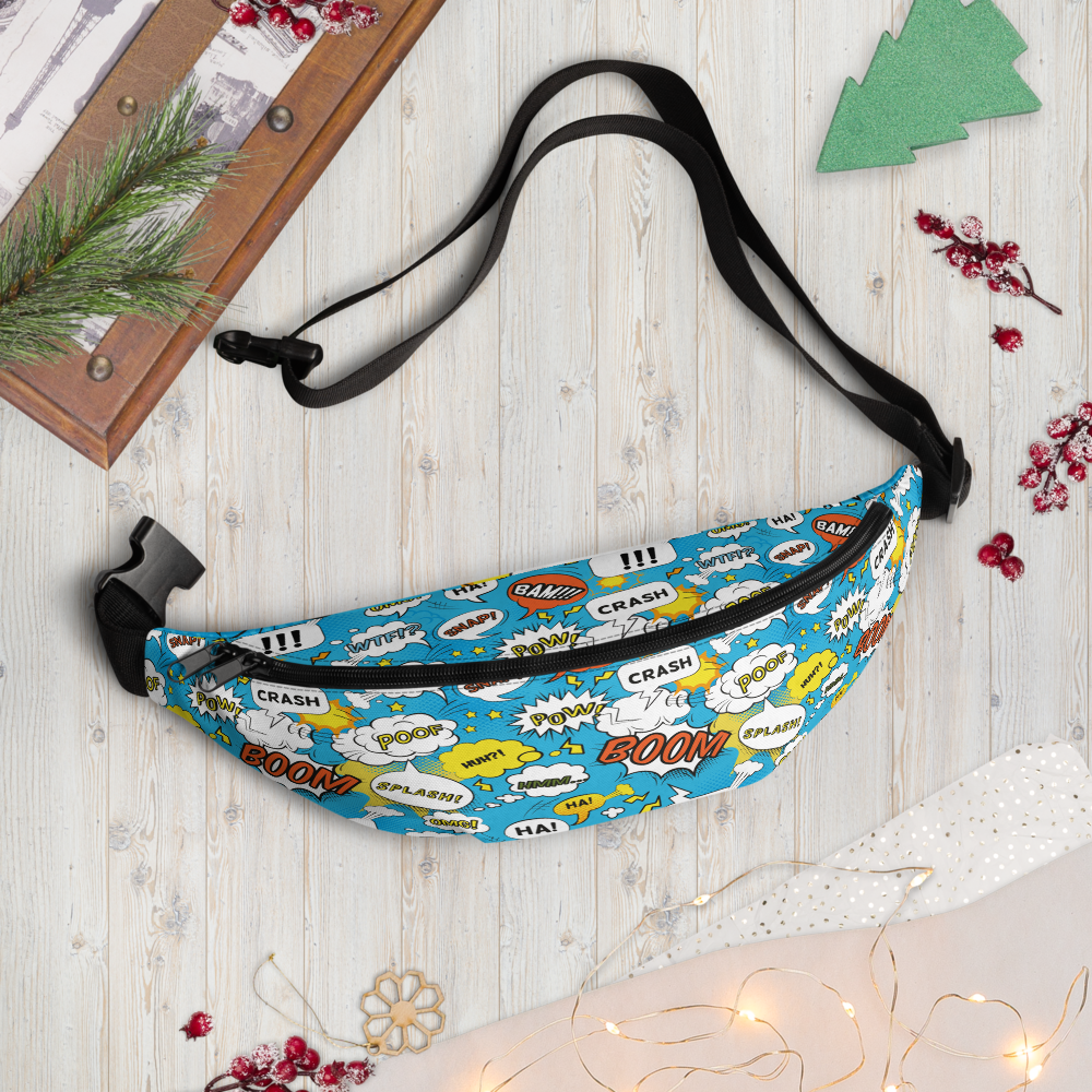 Comic bubbles Fanny Pack Christmas Mockup