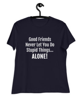 Good Friends Women's Relaxed T-Shirt on hanger