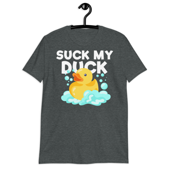 Suck My Duck Short-Sleeve Unisex T-Shirt Heather Grey