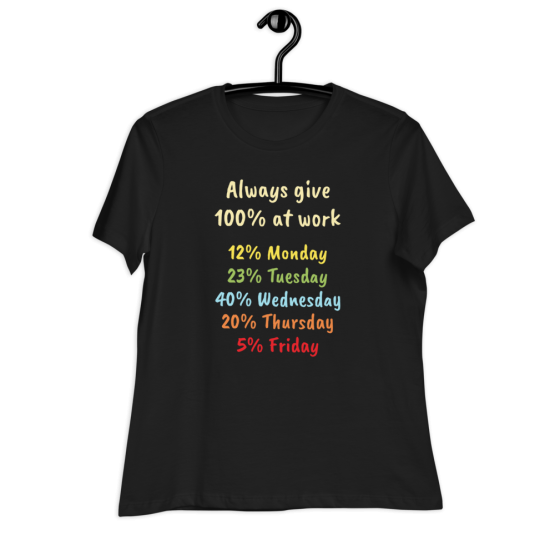 Always Give 100% At Work Women's Relaxed T-Shirt