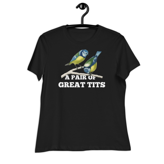 A Pair Of Great Tits Women's Relaxed Black T-Shirt
