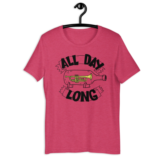 All Day Long Heather Raspberry Short-Sleeve Unisex T-Shirt