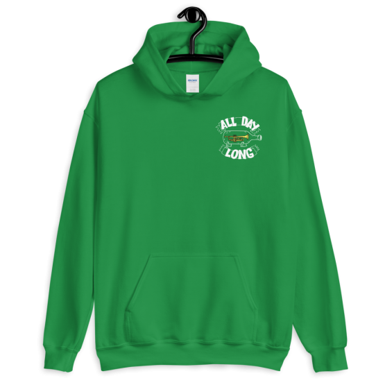 All Day Long Unisex Irish Green Hoodie With Front And Back Print