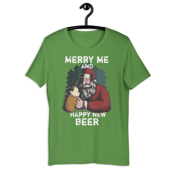 Merry Me And Happy New Beer Short-Sleeve Leaf Unisex T-Shirt