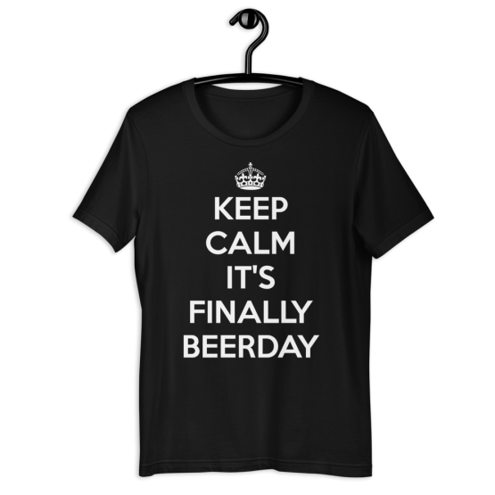 Keep Calm It's Finally Beerday Black T-Shirt
