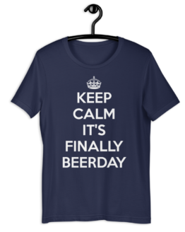 Keep Calm It's Finally Beerday Navy T-Shirt