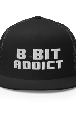 8-Bit Addict Black Snapback Trucker Cap
