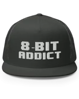 8-Bit Addict Charcoal Snapback Trucker Cap