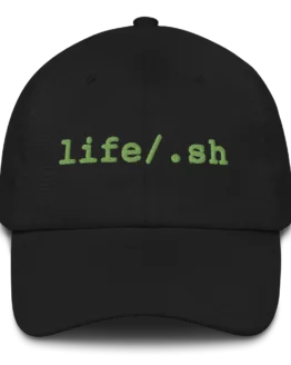 Life Is Code Black Dad Hat Front