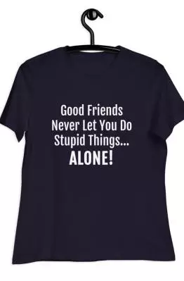 Good Friends Women's Relaxed T-Shirt on hanger